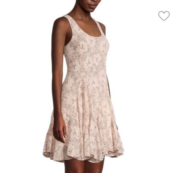 Rebecca Taylor Floral Print Godet Mini Dress Size 10 NWOT Fit & Flare Silk - Picture 16 of 16